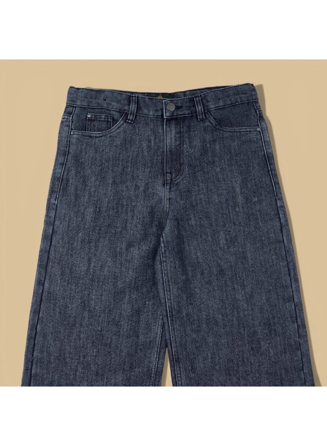 MARWAN Girls Denim Baggy Long Pants Wide Leg with Adjustable Waistband - Image 3